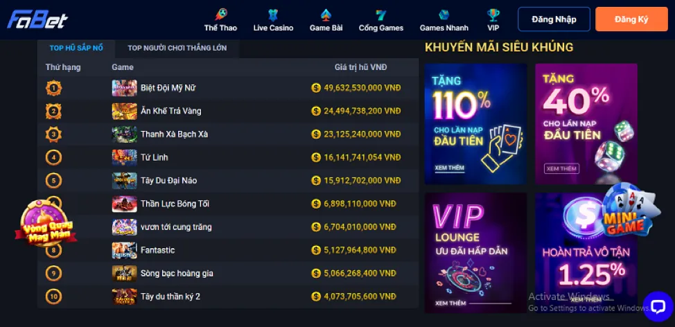 Hình ảnh đa dạng các trò chơi casino trực tuyến, thể thao, bắn cá và nổ hũ tại zal777
